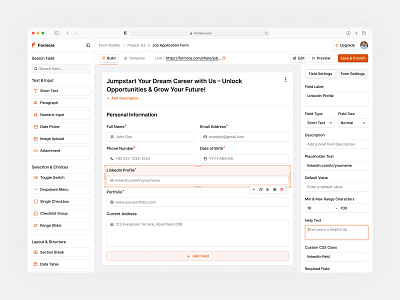 Formora - Form Builder clean ui dashboard form form builder forms layer saas saasdesign sections ui web design website
