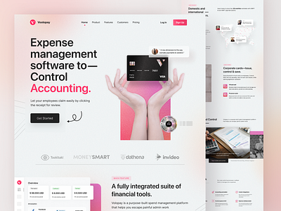 Volopay - Accounting Management Software accounting approvals bill business calculator corporate credit expanse hero illustration investment landing page management market money payment red redesign website software volopay website design
