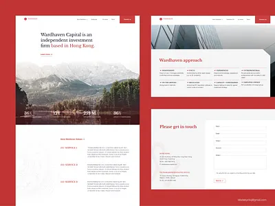 Investment company website animation branding business clean design flat hongkong investment logo red typography ui uiux ux website