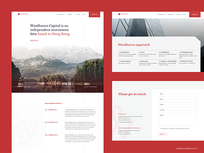 Investment company website animation branding business clean design flat hongkong investment logo red typography ui uiux ux website