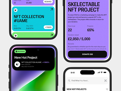 RADAR - Web3 projects aggregator mobile app app app design blockchain crypto crypto banking mobile mobile app mobile app design mobile design mobile ui monile ui nft nfts phenomenon product product design ui ui design uxui web3