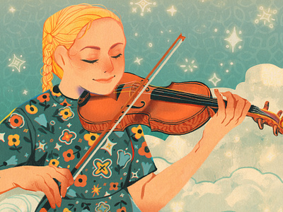 Alma Deutscher camelia pham character digital folioart illustration music portrait violin