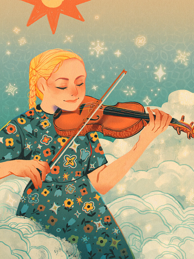 Alma Deutscher camelia pham character digital folioart illustration music portrait violin