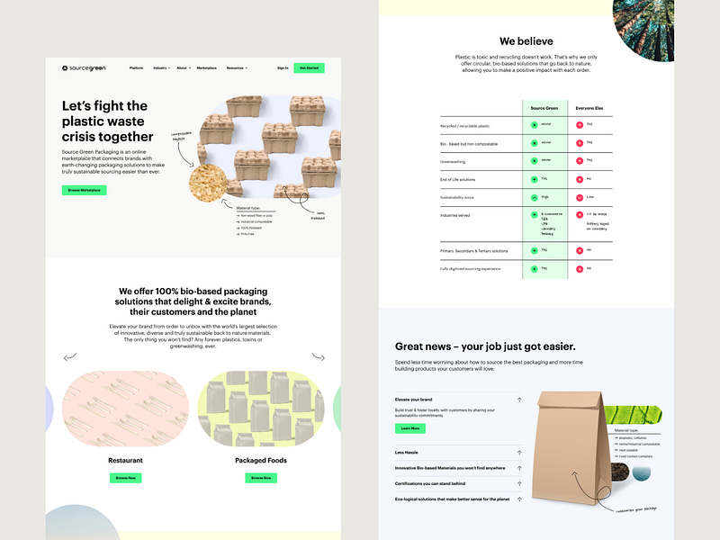 Source Green Homepage branding climate climate change homepage packaging sustainable website