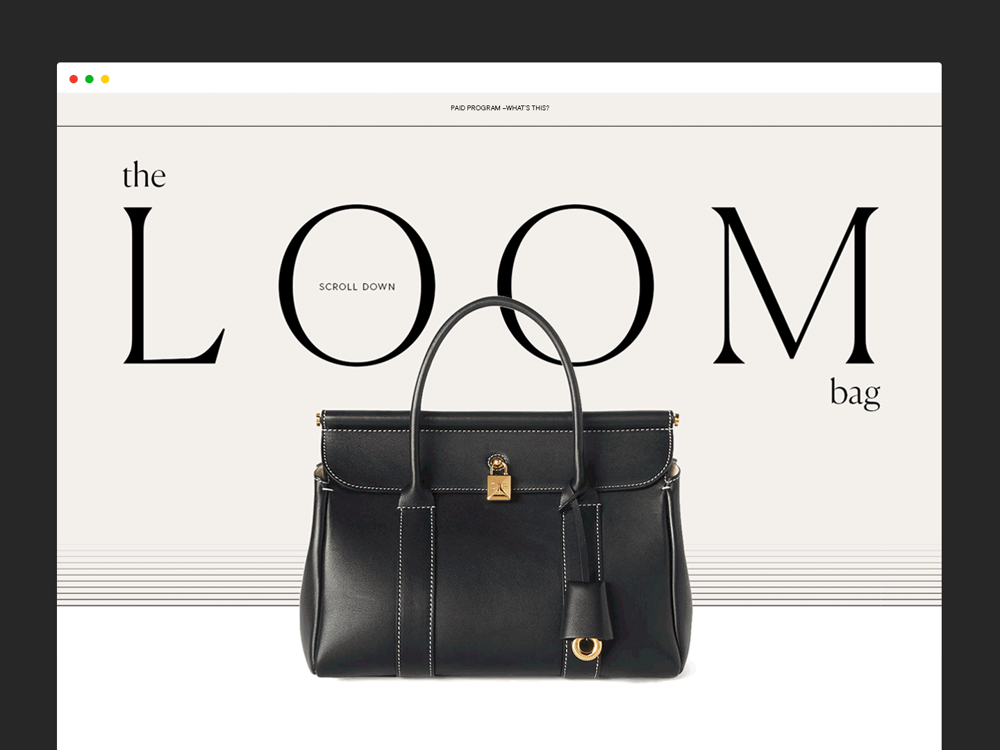 Luxury Bag Article article bag clean gif graphic design hero landing page lockup luxury minimalist modern product typography ui ux website