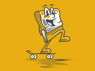 Squeegee Man character illustration man memphis print shop printing pushing screen printing skate skateboard squeegee