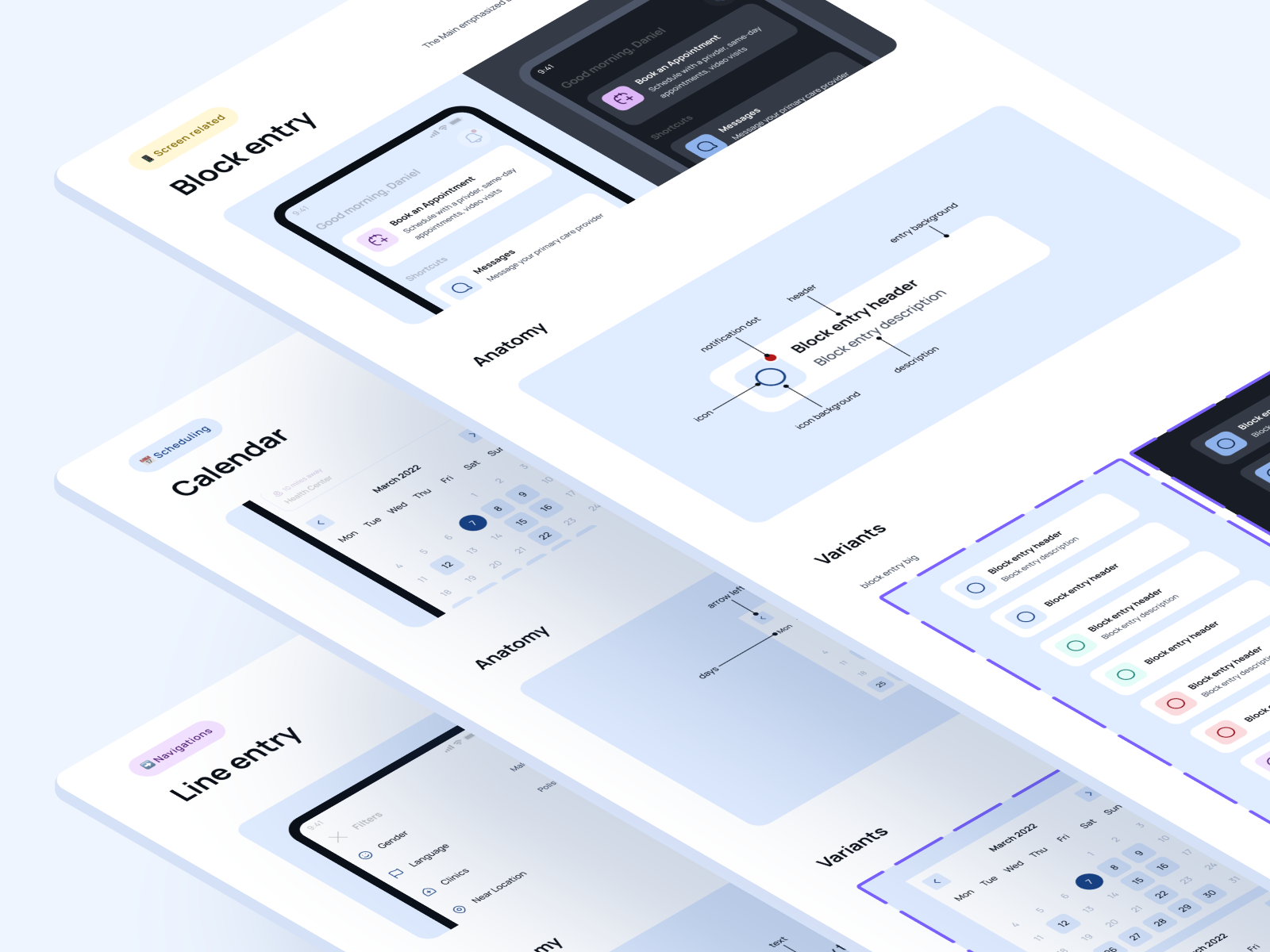 Example of Components from Mobile Design System