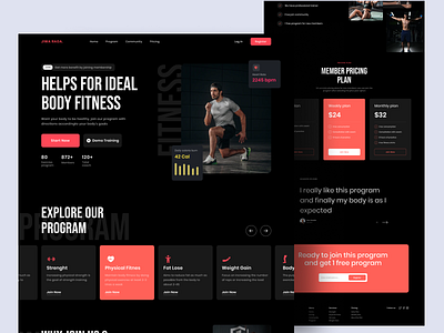 Fitness Landing Page bold clean dark mode design exercise fitnes landing page fitness gym home page landing page sport typography ui ui design uiux website workout