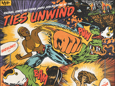 Ties Unwind album art aliens branding comicart comicbook coverart design illustration logo poster design print print design