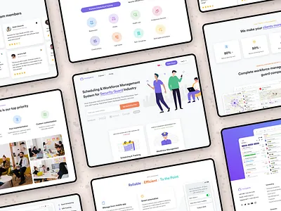 Novagems Landing Page app business calendar design features gps guard landing page design management mobile novagems product schedule security system tool tracking ui website workforce