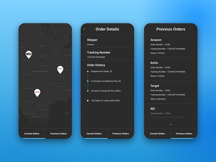UI Challenge :: Tracking App by Jacob Ziech for LLT Group on Dribbble