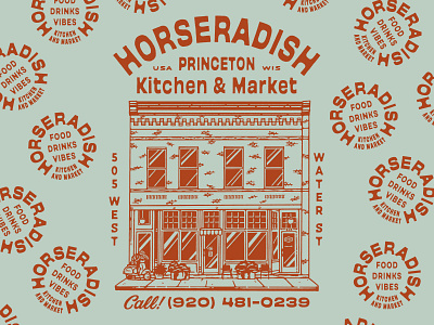 Horseradish Kitchen + Market airbnb architecture building illustration kitchen market wisconsin