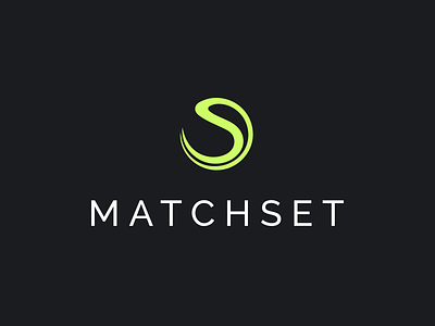 Matchset Logo ball black branding design graphic highend lifequest logo luxury matchset swoosh tennis vector