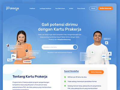 New Design Website Kartu Prakerja | prakerja.go.id branding clean design dribbble goverment indonesia landingpage ui uidesign ux uxdesign web website