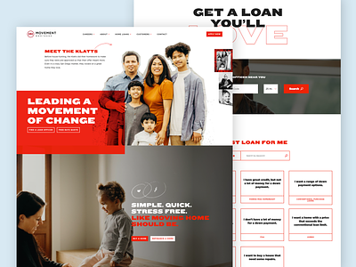 Movement Site Refresh design finance mortgage movement rebrand red refresh site website