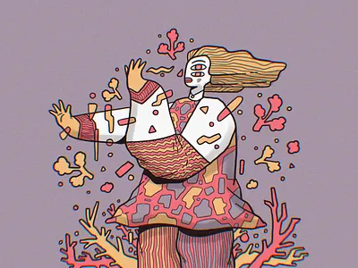 Autumn abstract autumn design drawing editorial expressive geometric graphic design illustration moody nature polish illustration psychology website illustration woman