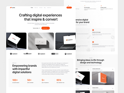 Lumos - Digital Agency Landing Page agency creative design desktop digital agency landing page ui website