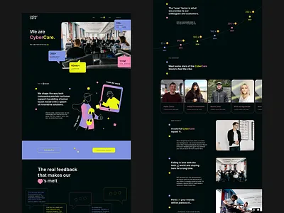 CyberCare website design black customer service cybercare dark design tech ui web
