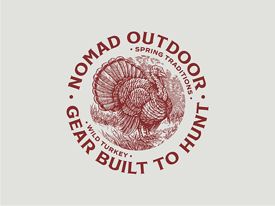 Nomad Outdoor: Tee Illustration animals apparel art branding clothing brand design graphic design handdrawn hunt hunting illustration logo merch merchandise outdoor t shirt tee turkey vintage wild turkey