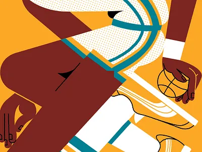 Coffee Black ballin basketball bball character design flint tropics illustration retro semi pro sports sportsball