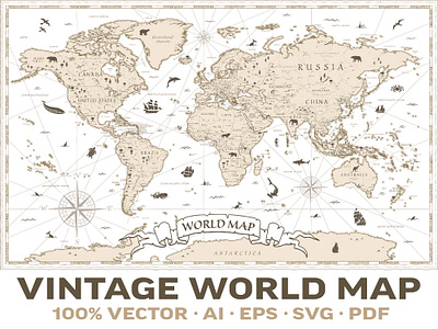 World Map Vintage. Vector Worldmap map retro vector vintage world world map worldmap