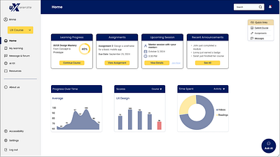 UXcelerate - A web application for a UX design boot camp design figma pro prototype ui ux web app