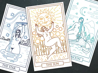 Woman tarot cards illustration vector