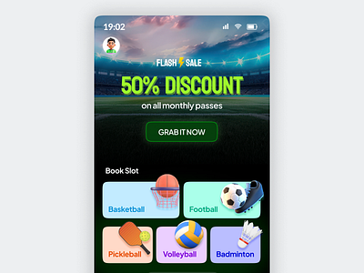 Sport Booking App 3d 3d design app booking app court booking court booking app court rental court rental service figma illustration mobile mobile app modern design sport app sport booking app sports ui uiux ux workout