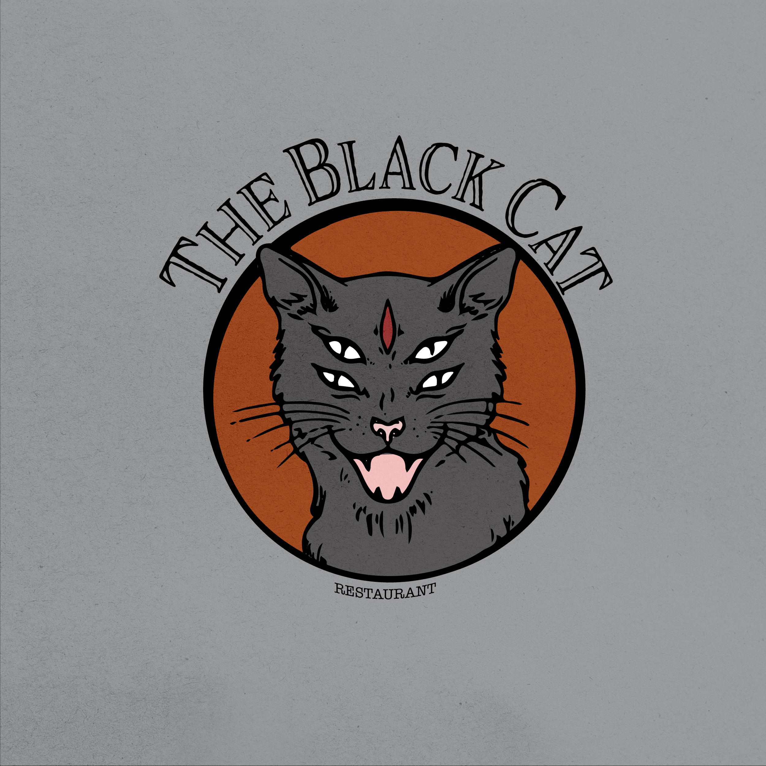 The Black Cat Restaurant 2d adobe illustrator art print artist black cat branding cat design digital digital art graphic design illustration logo mock up photoshop print