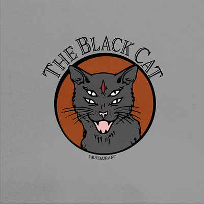 The Black Cat Restaurant 2d adobe illustrator art print artist black cat branding cat design digital digital art graphic design illustration logo mock up photoshop print