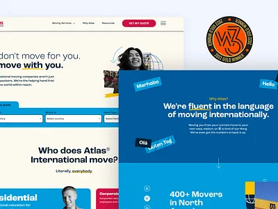 Atlas International Website Design award collage webflow webflow design website