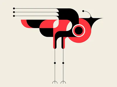 Falclops abstract birds black design falcon geometric illustration messymod minimalist red vector