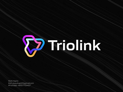 Triolink Logo Design | Modern and Trendy Technology Logo Design a b c d e f g h i j k l m n brand identity branding colorful connected gradient logo icon link logo logo design logomark logos logotype loop logo minimalist logo modern logo o p q r s t u v w x y z technology vector web3