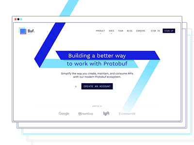 Buf – Landing Page api buf clean developers devs engeneers high tech landing page lp minimal product protobuf protocol buffers ui ux web web design webdesign website website design