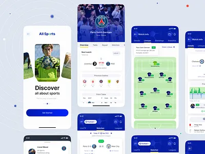 All Sports - Football App app app design design figma football football app live score mobile app premier league scoreboard soccer sports statistics ui ui design uiux user interface world cup