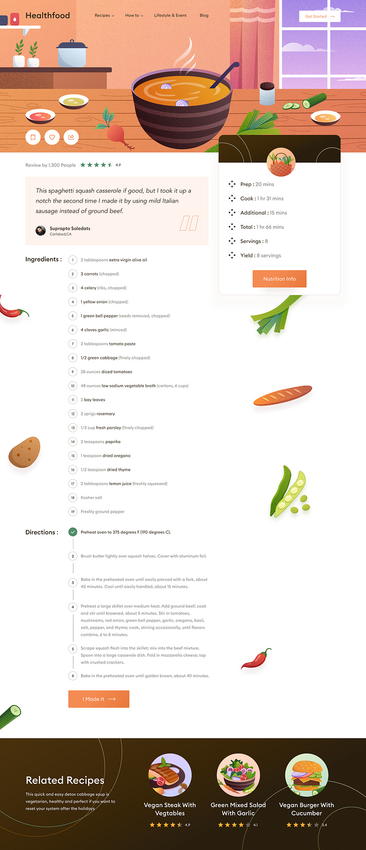 Web Recipe Design 🍔 by Riko Sapto Dimo for Orely on Dribbble
