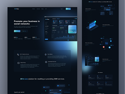 SMMPipe Landing Page dailyui dashboard design landingpage trending ui uidesign ux web web design