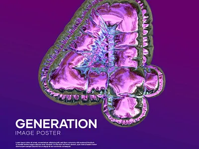 Inflated Number Purple 3d blender graphic design illustration modeling