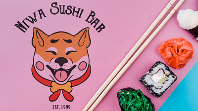 Niwa Sushi Bar 2d adobe illustrator art print artist branding design digital digital art dog food graphic design illustration japanese logo photoshop restaurant