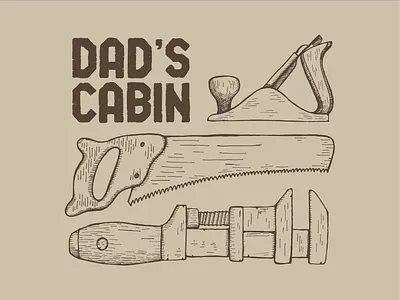 Dad's Cabin Illustrations apparel design design drawing illustration ink logo paper t shirt t shirt design typography vector