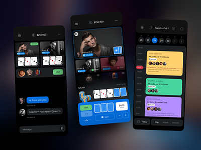 Poker App Design app blockchain card casino dark design gambling game ios mobile online platform poker slots ui ux video