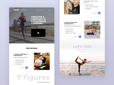 Creator Services Website company website design purple website services website ui web design web page website
