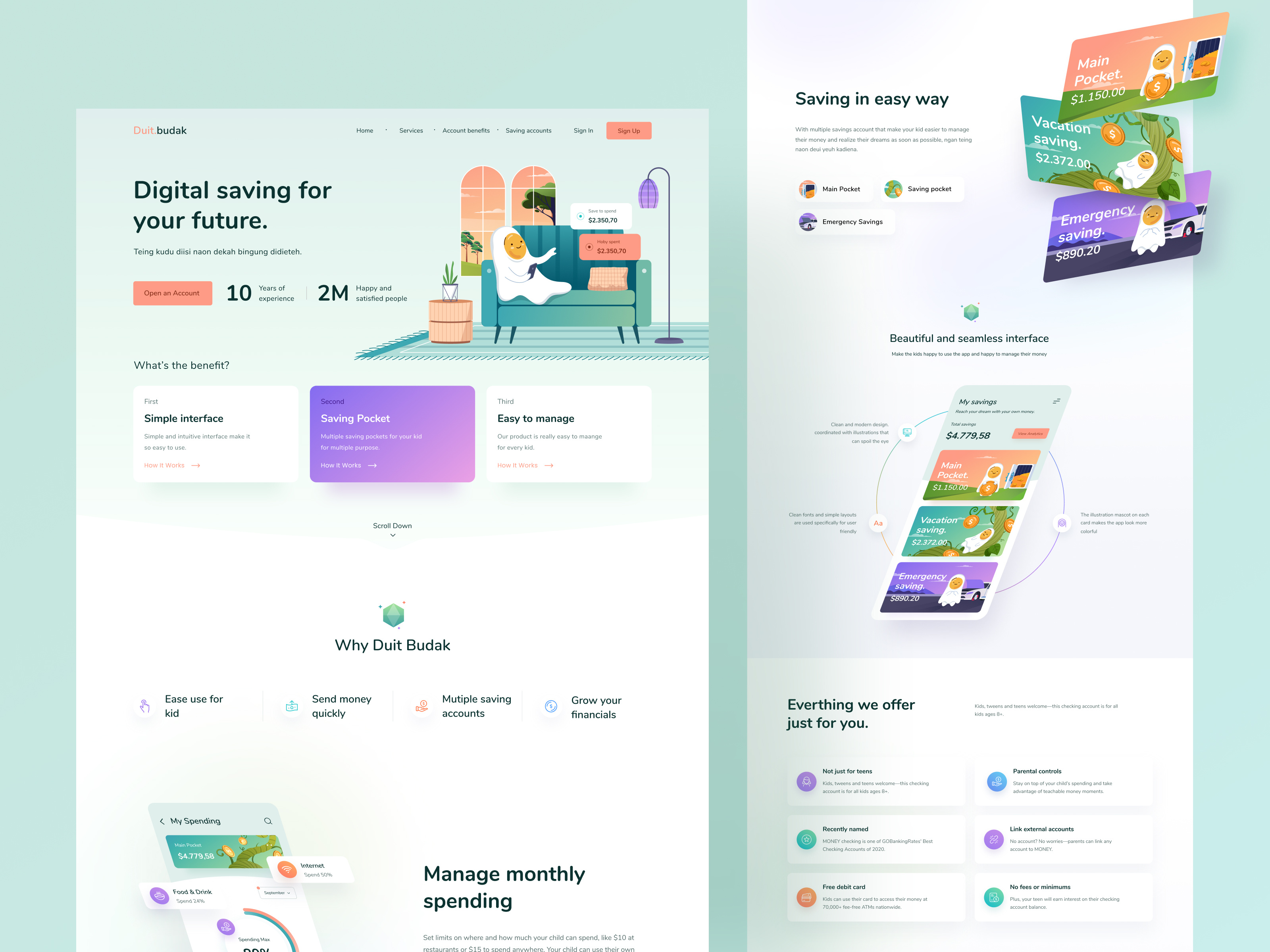 Example of Landing Page With Custom Illustration