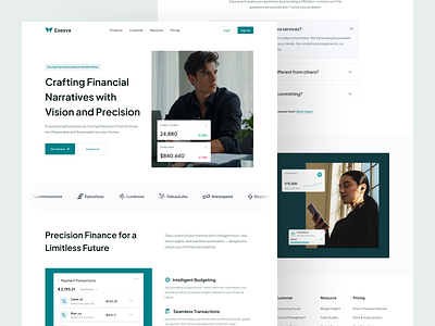 Exesva - Finance Landing Page finance landing page uiux