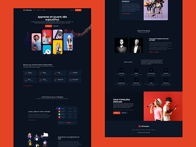 Virtuozo Landing Page branding bulma clean design illustration learning modern music strapi ui vuejs