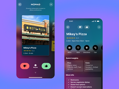 Yuck or Yum app food profile thumbs ui ux