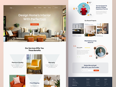 Home's Interior Design Landing Page Concept architecture concept design design studio dipak furniture interior interior architecture interior design landing page minimalist ui ux web design webdesign