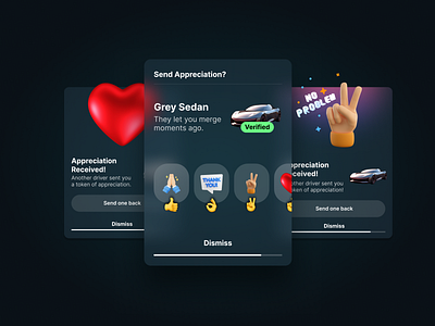 React app automotive car cards heart peace reactions ui ux