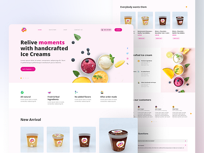 OMG Handcrafted Ice Cream Website UX Redesign best dribbble shot branding design ecommerce handcrafted ice cream landing page redesign live product minimal order ice cream product design product designer trend trend 2021 ui user experience user interface ux web redesign web ux website redesign