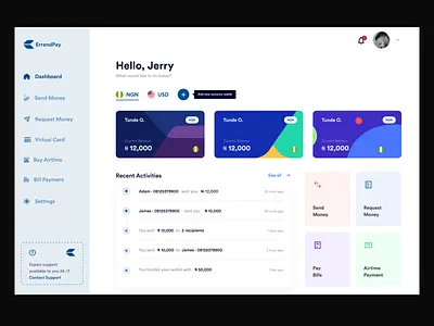 Errandpay Remittance app ui design design figma fintech product receive money remittance app send money uiux ux
